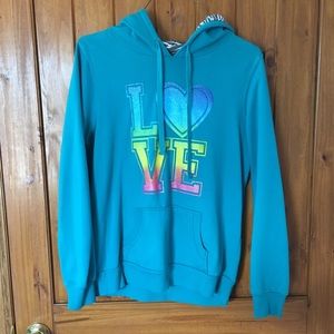 Turquoise XL love hoodie